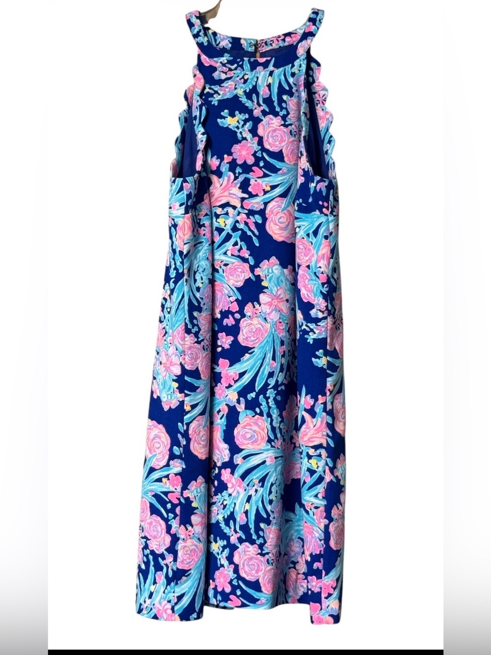 Like new! Lilly Pulitzer Tabby Halter Dress Corsica Blue Toucan Party Preppy